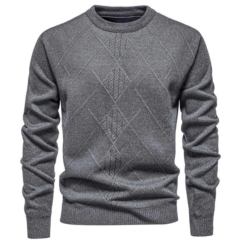 Fleece-lined Thick Round Neck Knitted Undershirt