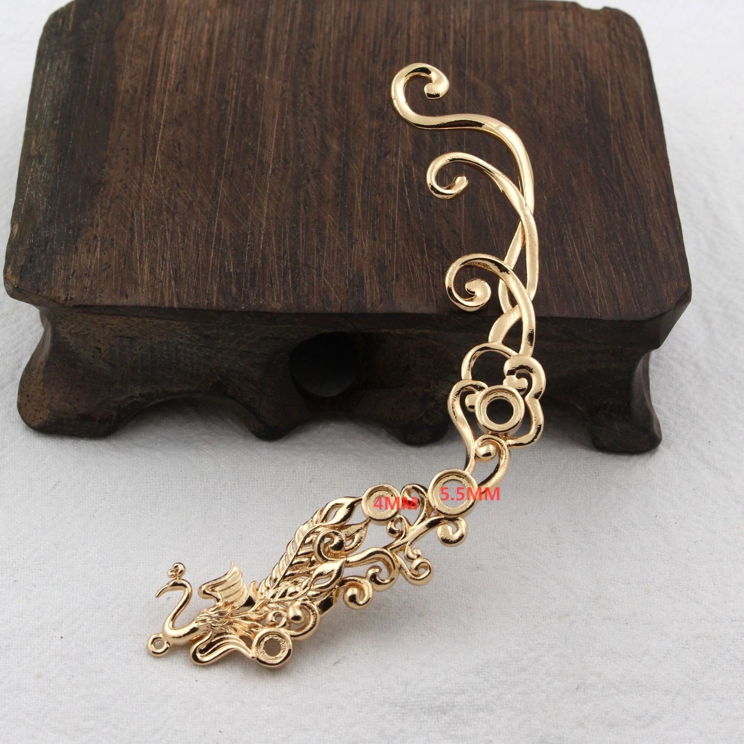 Cast Copper Color Preserving Auspicious Cloud Double-sided Phoenix Pendant