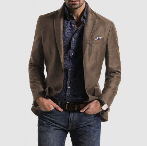 Men's Jacket Commute Leisure Printed Double Button Suit Jacket