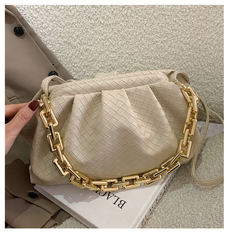 Fashion Fold Simple Chain Cloud Messenger Shoulder Bag