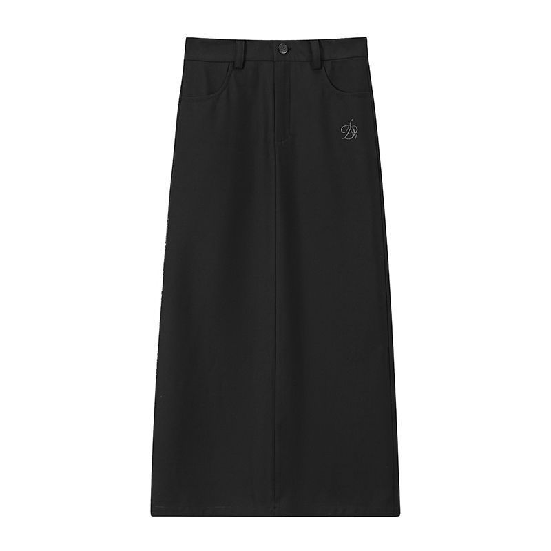 High-end Gray Suit Skirt Long