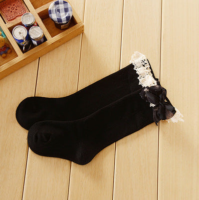 Sweet Lace Bow Princess Socks High Top