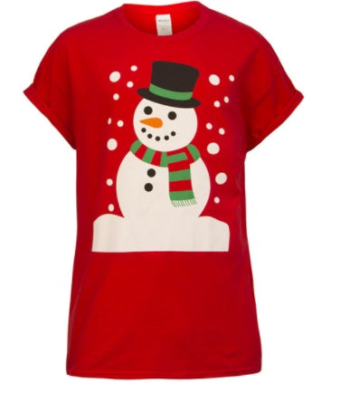 Fashionable Penguin Printed Christmas T-shirt