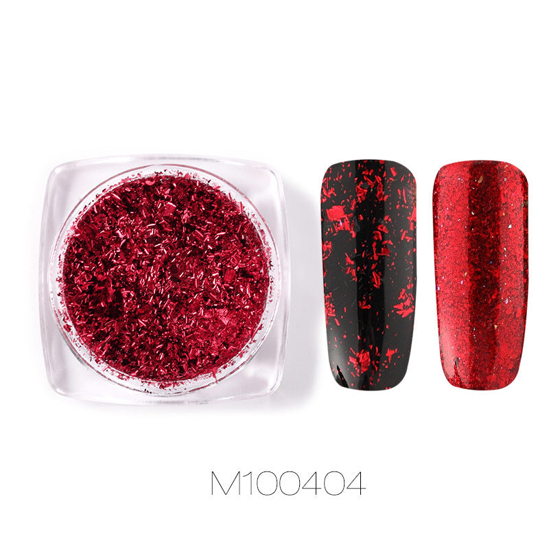 Gold and silver electroplated metal nail powder