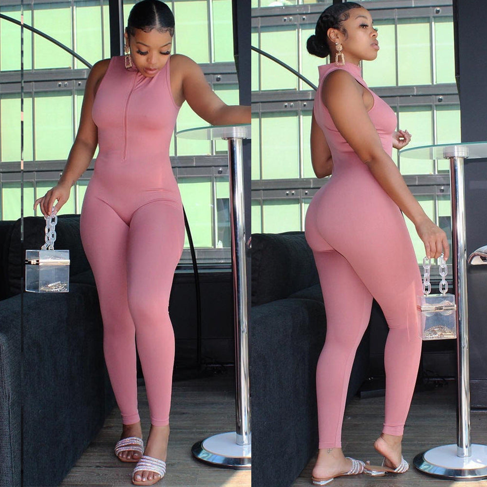 Women's Fashion Sports Casual Skinny Sleeveless Jumpsuit
