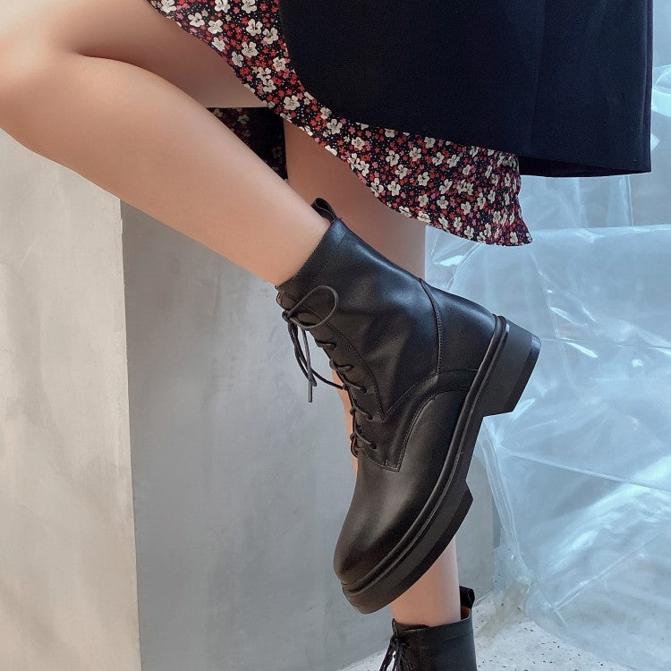 Ladies Martin Boots With Thick Bottom Lace