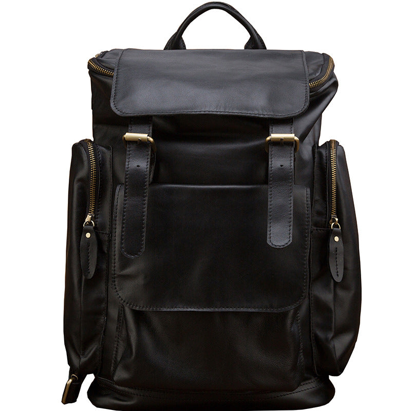 Handmade Genuine Leather British Style Large Capacity Men's Backpack Retro