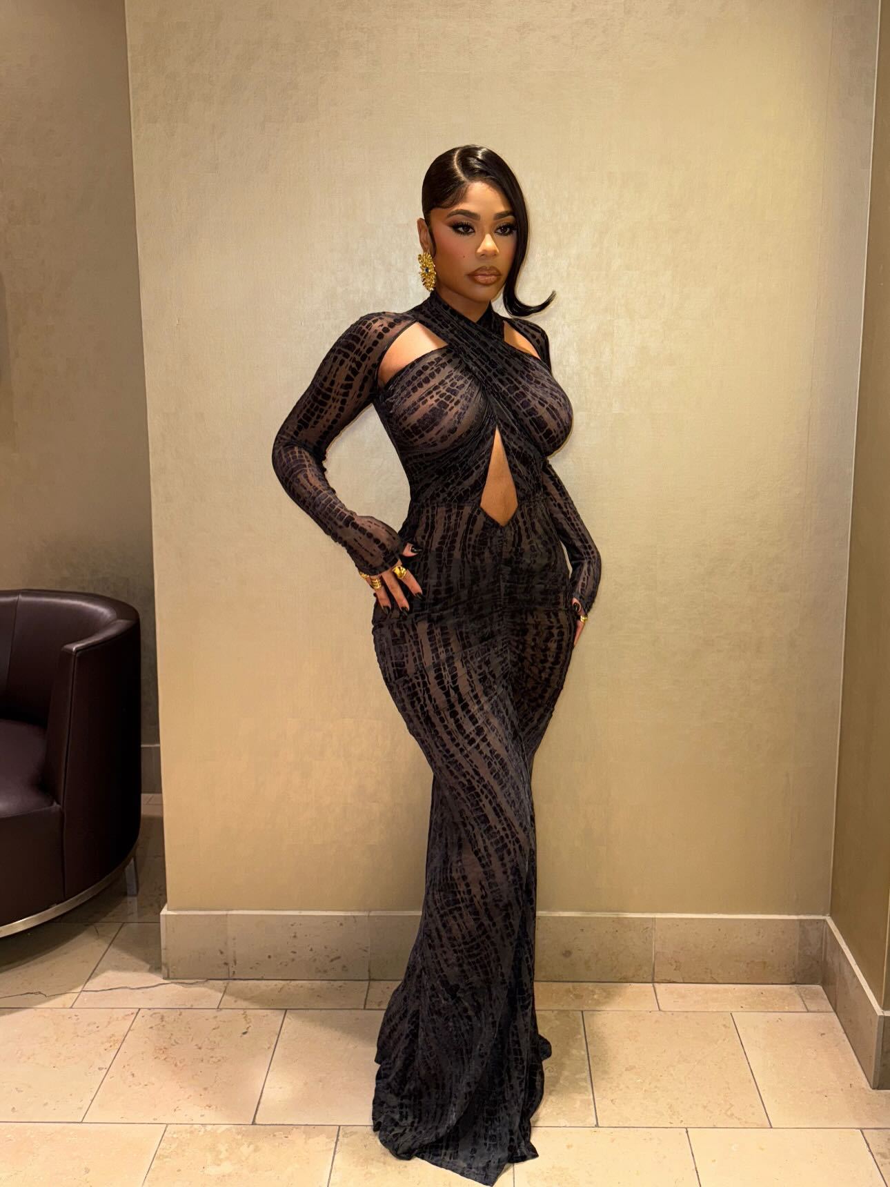 Solid-color Slim-fit Crossover-neck Sexy Evening Gown Maxi Dress