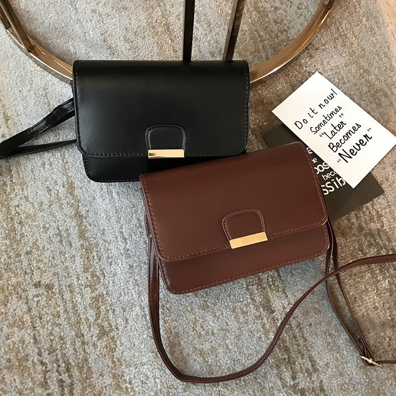 New Style Oily Leather Simple Shoulder Messenger Bag For Women