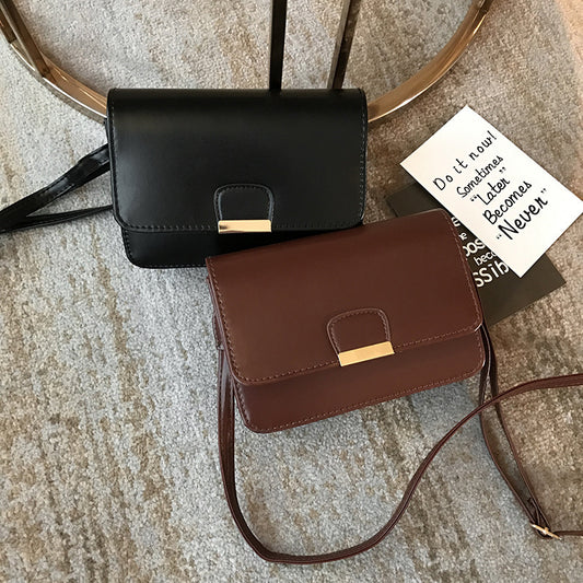 New Style Oily Leather Simple Shoulder Messenger Bag For Women
