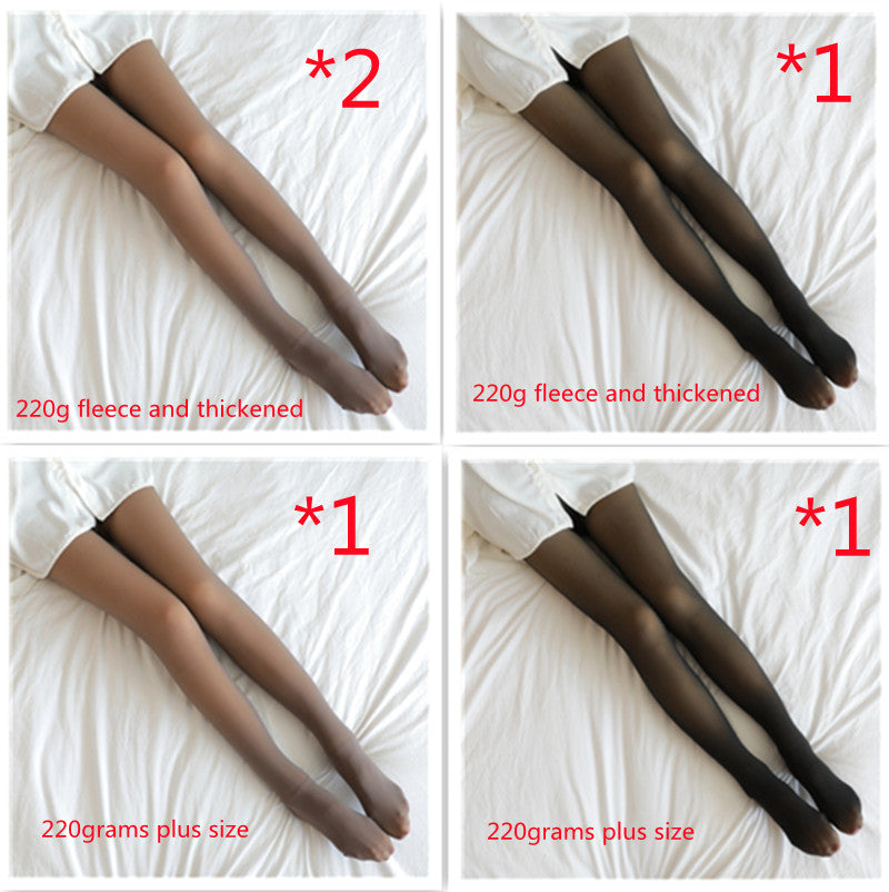 Fake Translucent Plus Size Leggings Fleece Lined Tights Fall And Winter Warm Fleece Pantyhose Women Fleece Lined Pantyhose Thermal Winter Tights