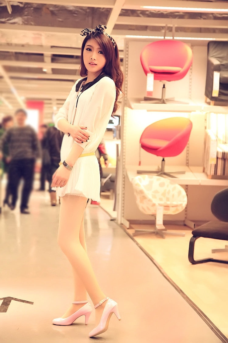 31-43 High Heel Single Shoes Simple Buckle Leather