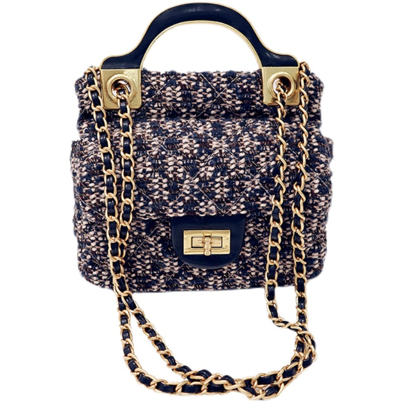 Checkerboard Plush Diagonal Chain Bag Girl