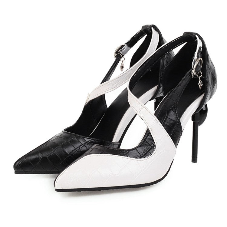 Pointed toe color matching sexy women's shoes