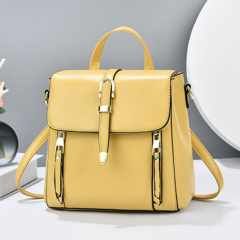 Women's Fashionable All-match Leather Lightweight Western Style Backpack