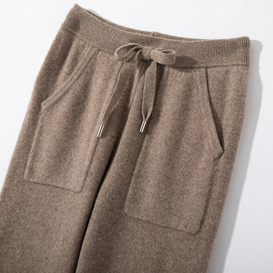 Autumn And Winter New Knit Pants For Women, Draped Casual High-waisted Trendy Slimming Floor-length