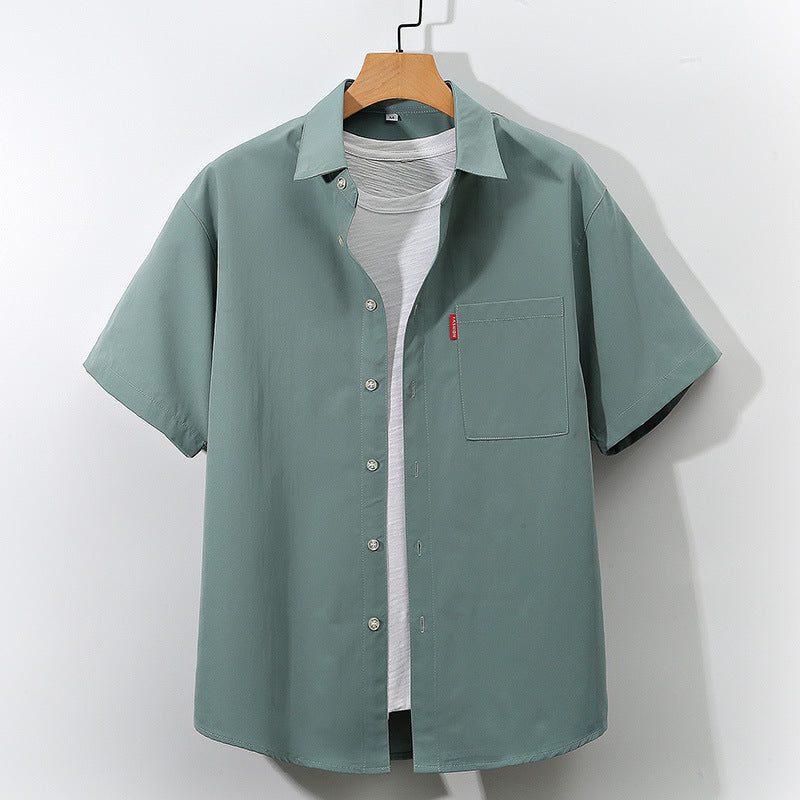 Men's Short Sleeve Shirt Youth Fashion Simple Plus Size