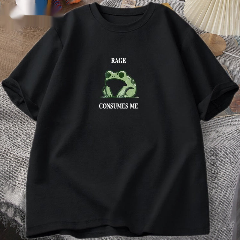 Summer Loose Short Sleeves T-shirt Men's And Women's Round Neck
