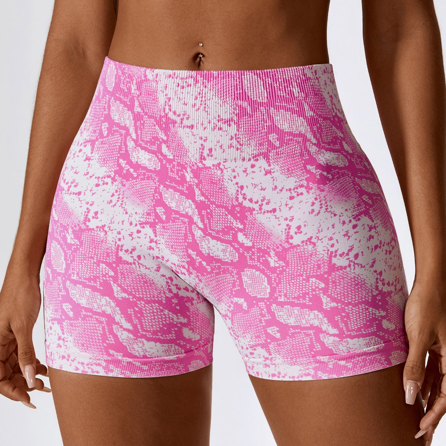 European And American Digital Printing Seamless Yoga Shorts