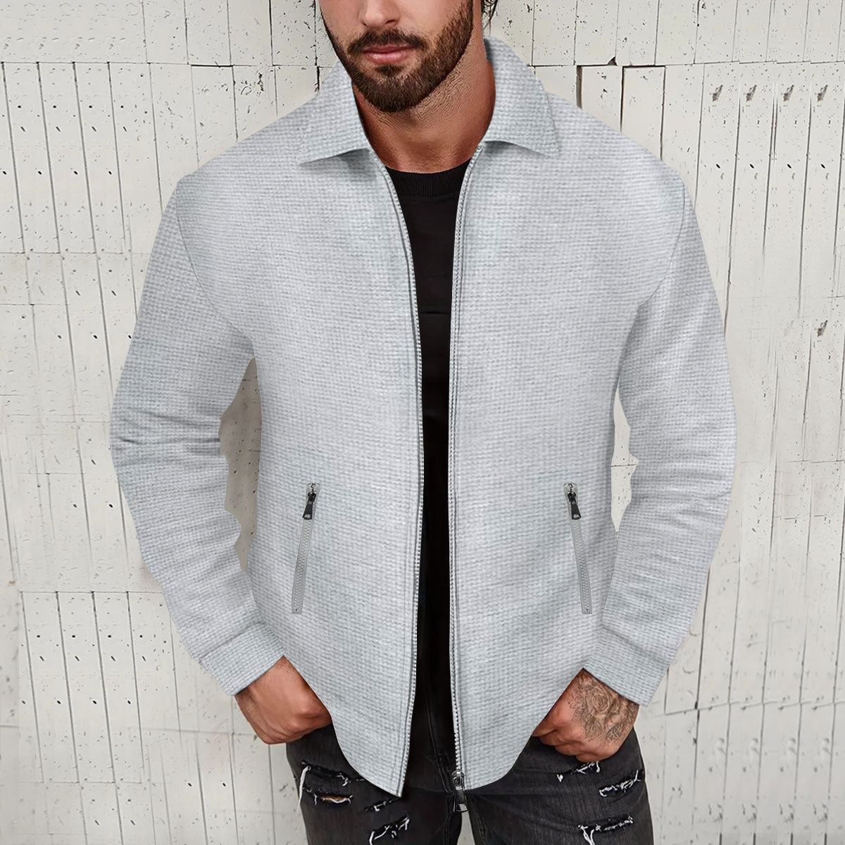 Revers Slim-fit Cardigan Herrejakke Frakke