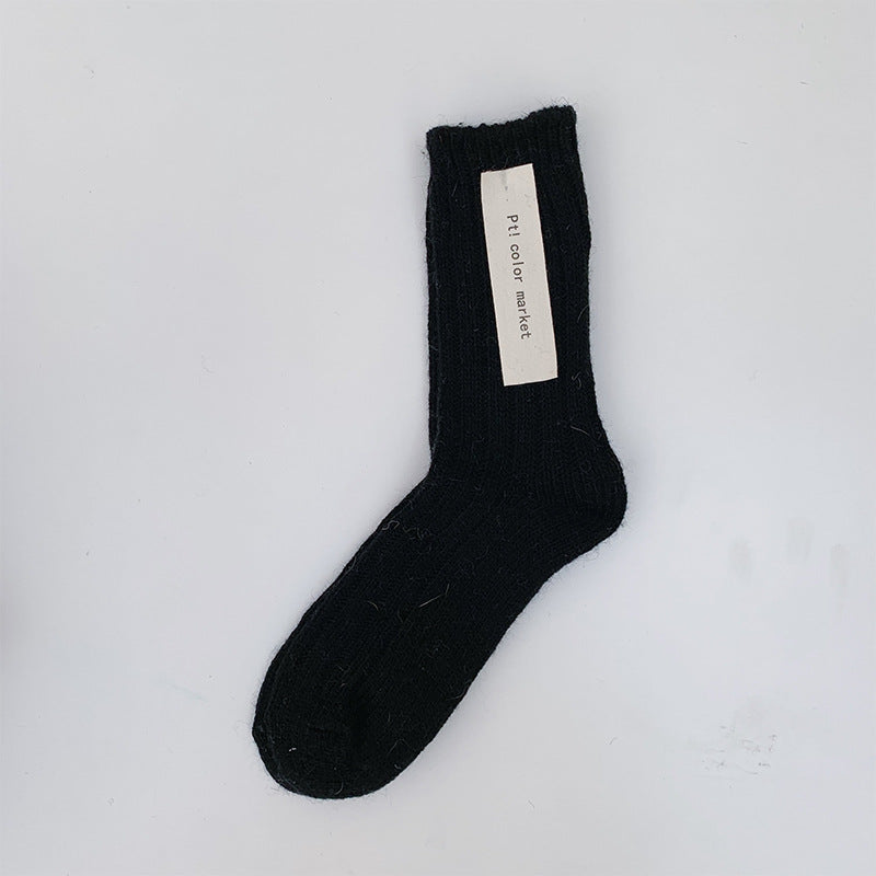 Retro Wool Spinning Series Double Needle Women's Socks