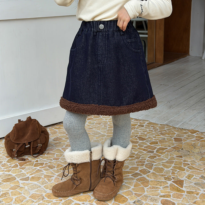 Thick Warm And Stylish A-line Skirt For Kids