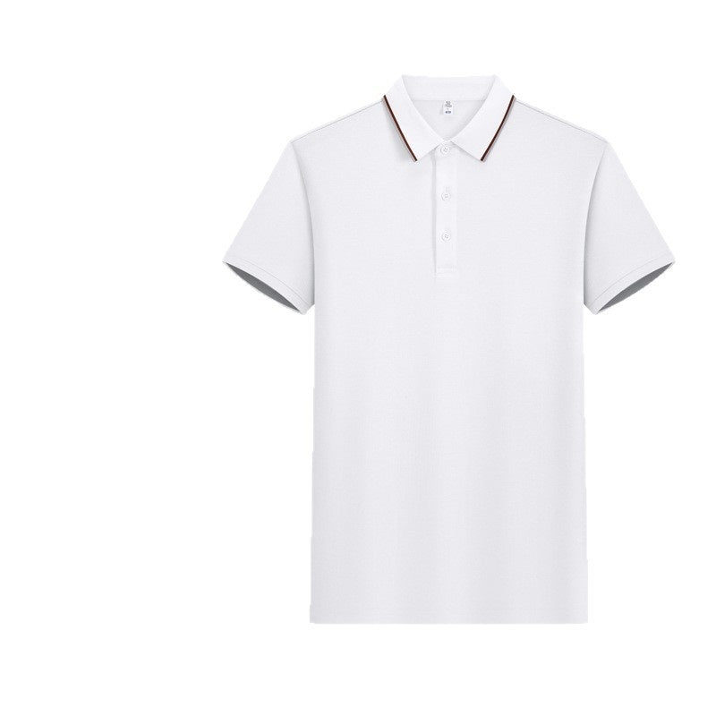 High-end Business 7A Antibacterial Mercerized Cotton Sequined Polo Shirt
