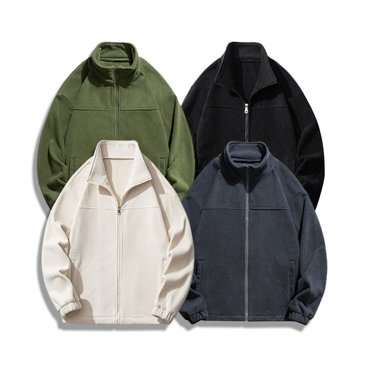 Herremoden Casual Fleece Hong Kong Style Sweatshirt Jakke
