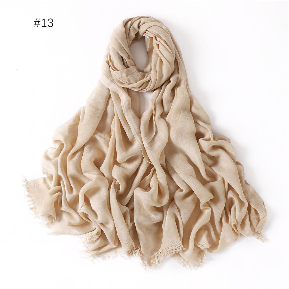 Women's Fashionable Thin Modal Monochrome Rayon Breathable Shawl Scarf