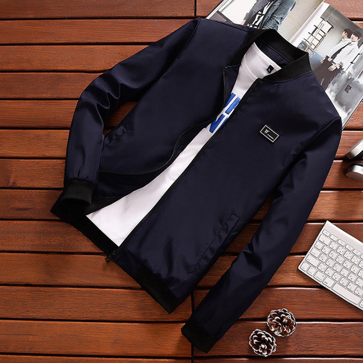 Spring And Autumn Youth Stand Collar Jacket Baseball Shirt Coat