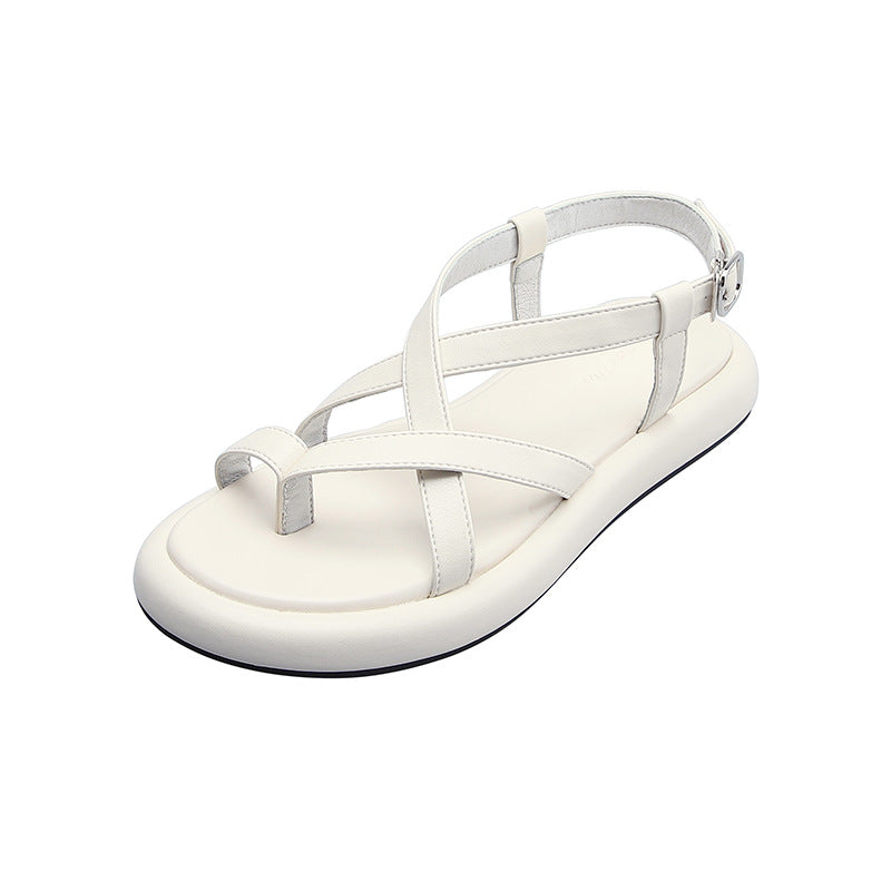 Soft Sole All-match Flat Thong Platform Roman Sandals