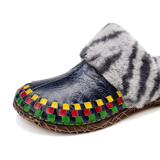 Autumn And Winter New Hairy Slippers Flat Bottom