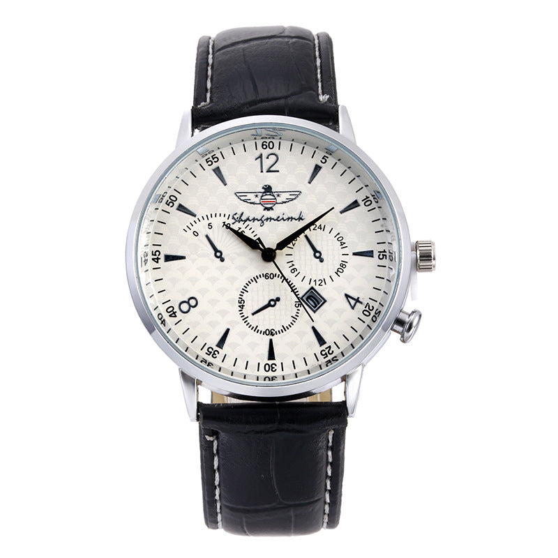 Men's Simple Calendar Leisure Quartz Belt Watch