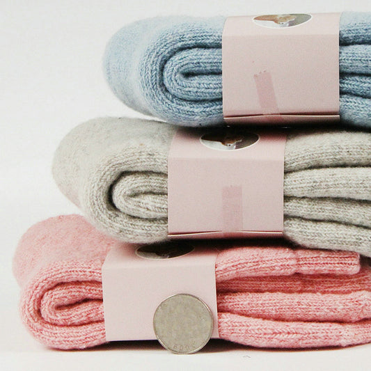 Autumn and winter new ladies rabbit wool socks women's tube socks Terry thick socks warm solid color pull socks