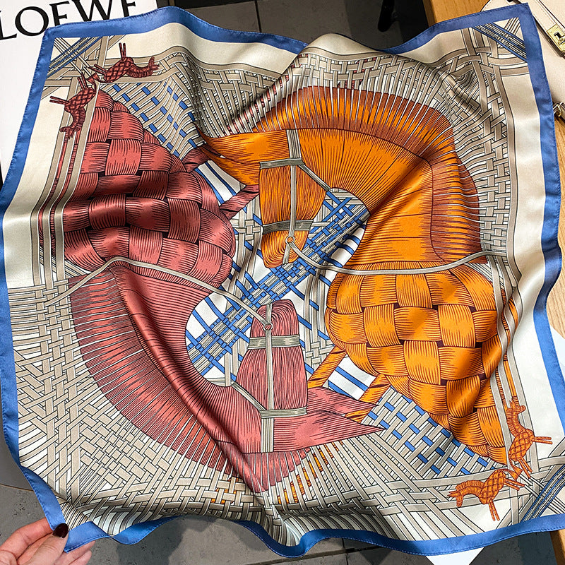 Women's Dual-use Air Conditioner Shawl  Silk Scarf