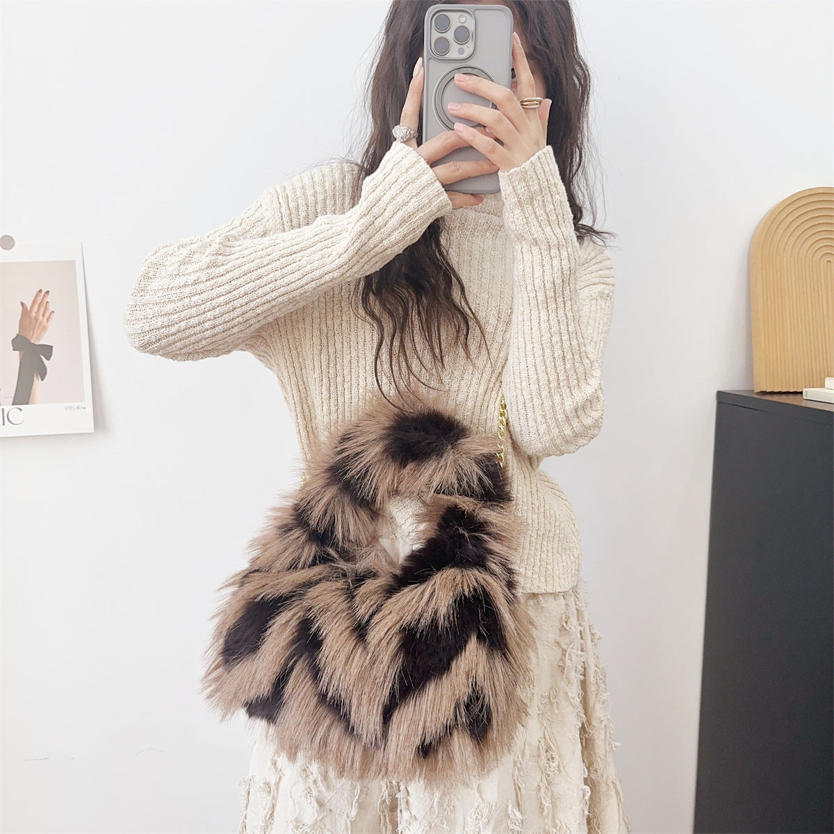 Blød Jacquard Tekstureret Crossbody Taske