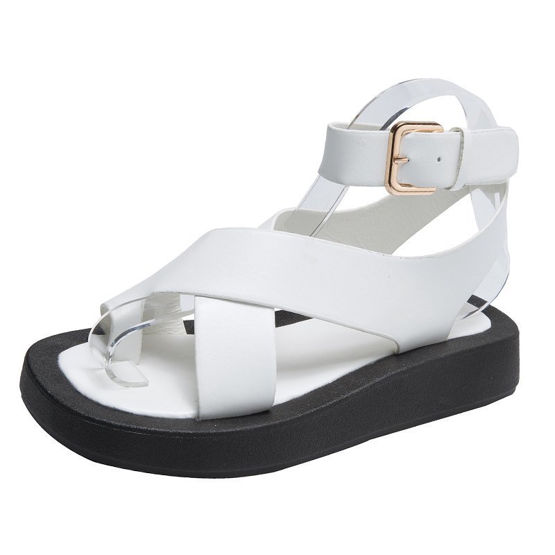 Women's Thick Sole Fairy Style Cross Roman Shoes