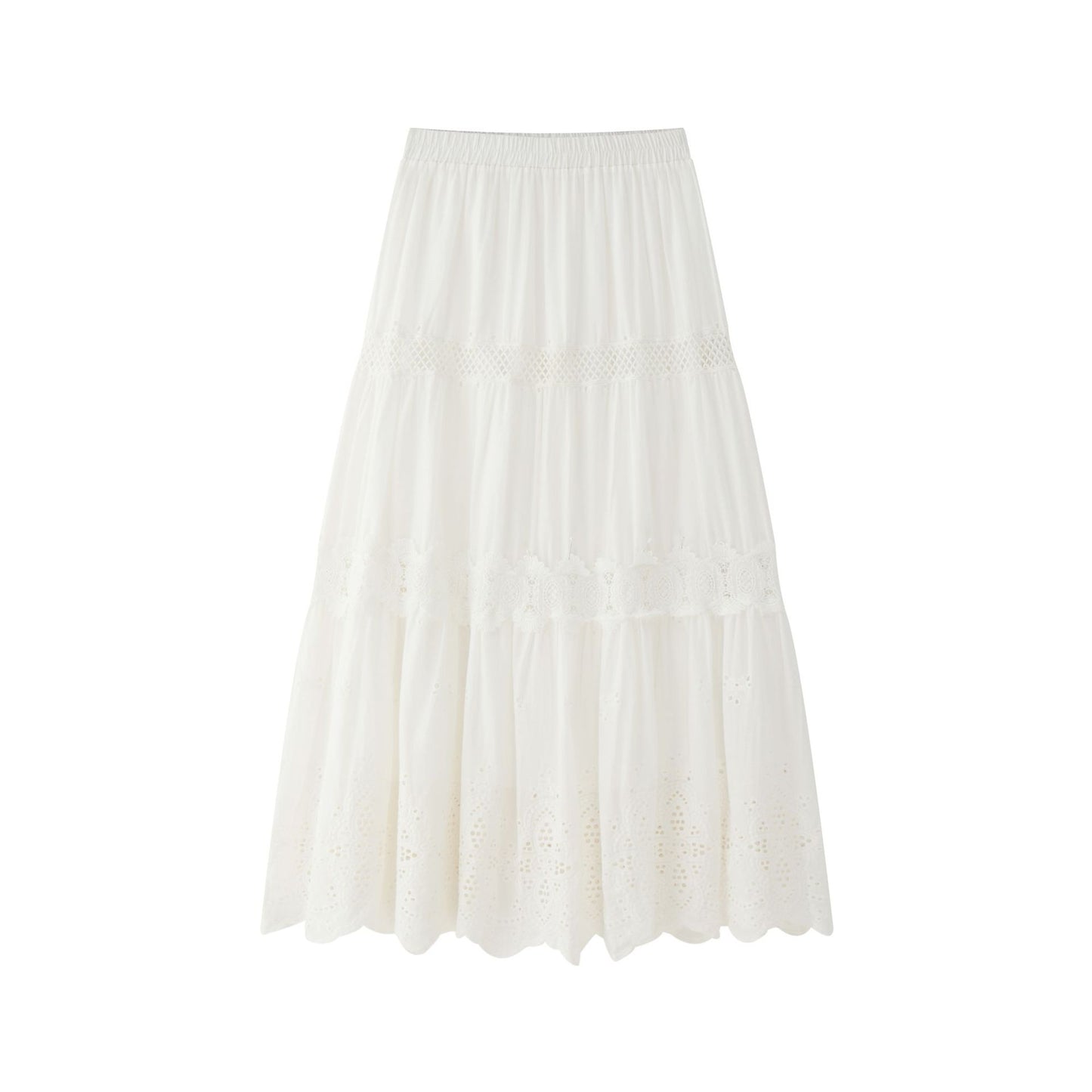 Womens Fashion Hollowed-Out Lace Petal Skirt