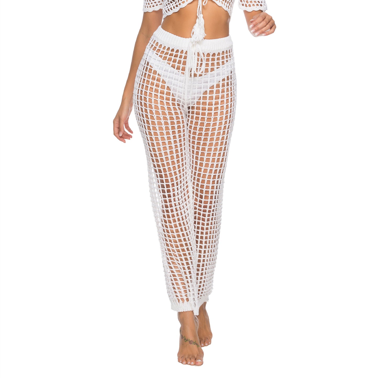 Lady's Polyester Crochet Beach Pants
