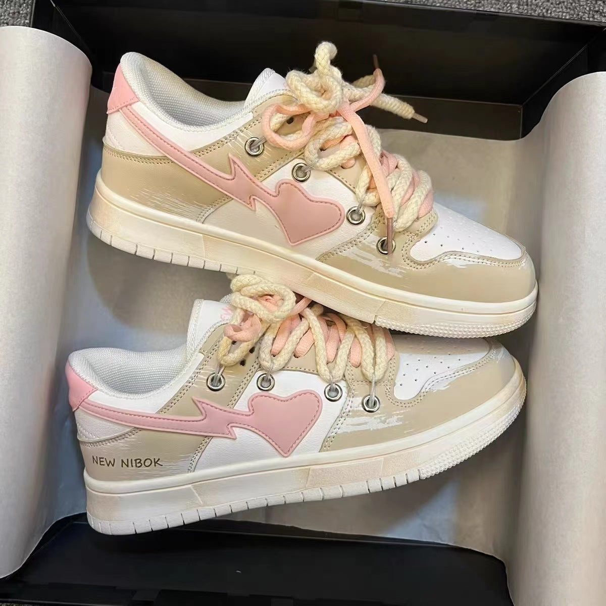 Retro søde alsidige sneakers til kvinder