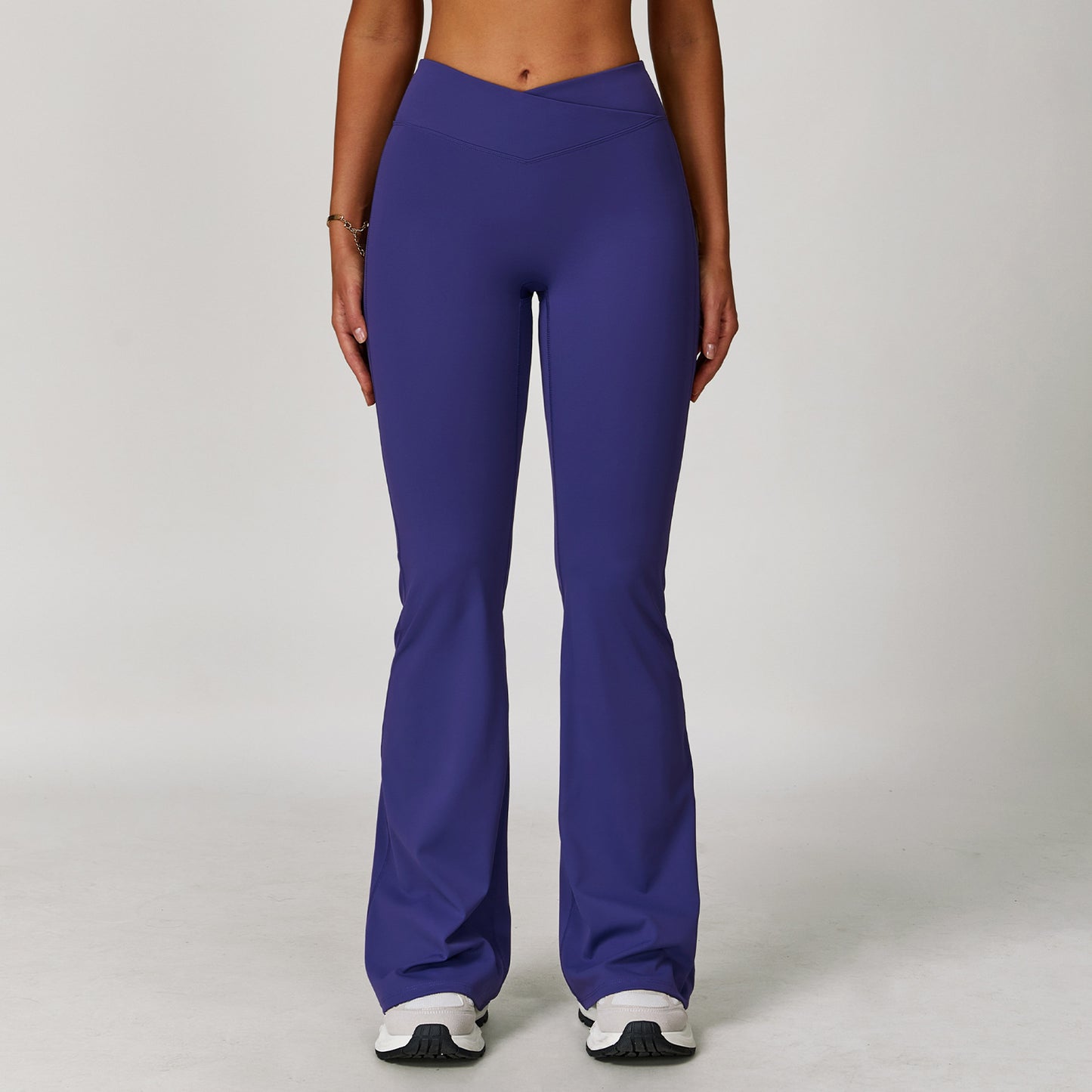 Weila Nude Feel Yoga Pants Cross High Waist Running Sports Pants