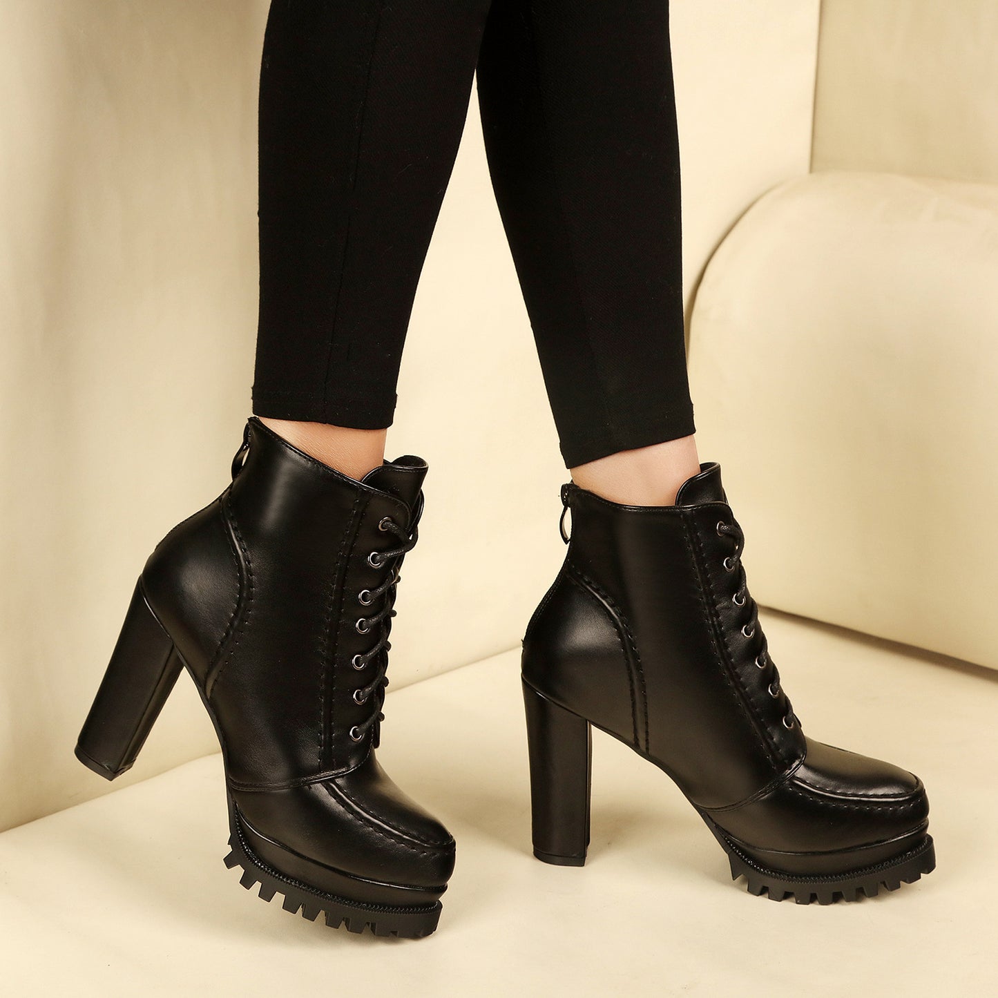 Thick-heeled Martin Boots With Waterproof Typhoon All-match