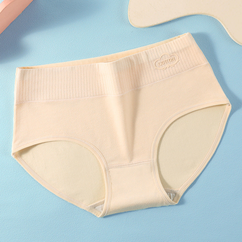 Antibacterial Pure Cotton Women's Underwear Printed Mid Waist Cotton