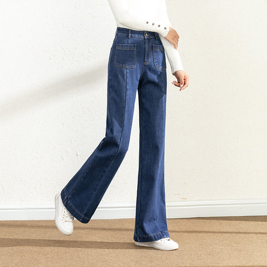 Women's High Waist Flared Jeans Wide Leg Pants
