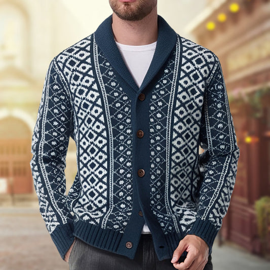 Europæisk og amerikansk vintage sweaterjakke til mænd