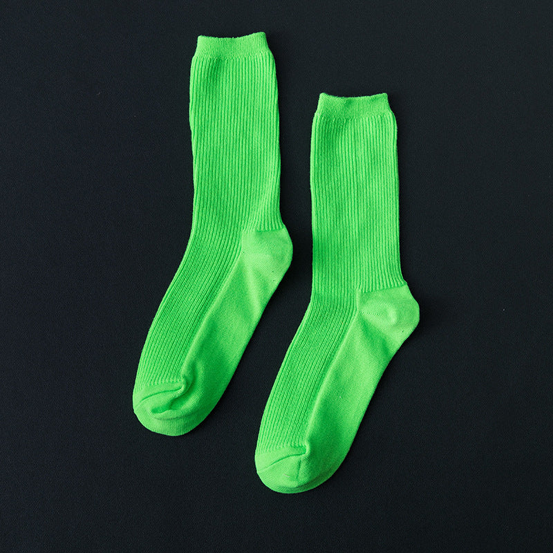 Medium Tube Long Tube Fluorescent Candy Color Socks