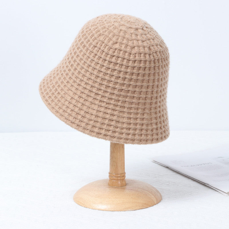 Korean Version Of Solid Color Casual Knitted Basin Hat Tide Simple Bucket