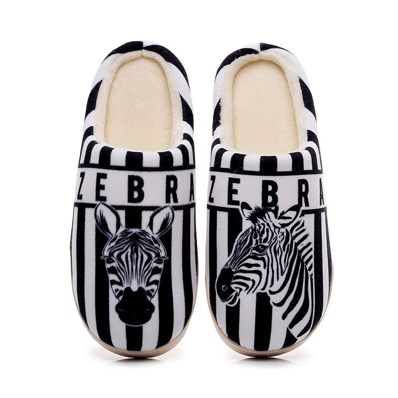 Lovers Non-slip Velvet Home Slippers Cotton Sippers