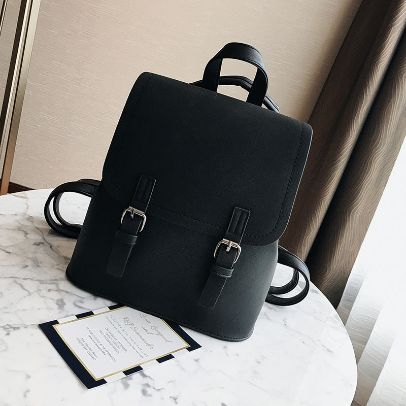 Korean solid color schoolgirl's backpack