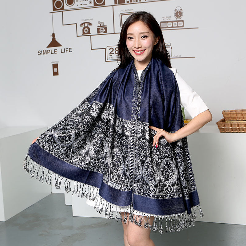Cashew Jacquard Flower Air-conditioning Shawl Scarf
